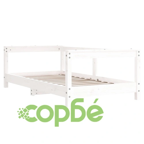 Рамка за детско легло, бяла, 70x140 см, бор масив ➤ топ цена ➤ sorbe.bg