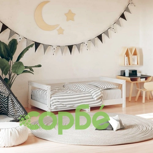 Рамка за детско легло, бяла, 70x140 см, бор масив ➤ топ цена ➤ sorbe.bg