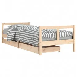 Рамка за детско легло с чекмеджета, 80x200 см, чам масив