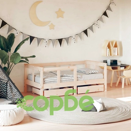 Рамка за детско легло с чекмеджета, 70x140 см, бор масив ➤ топ цена ➤ sorbe.bg
