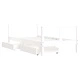 Рамка за детско легло с чекмеджета, бяла, 80x160 см, чам масив