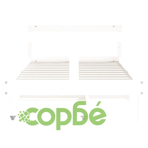 Рамка за детско легло с чекмеджета, бяла, 80x160 см, чам масив ➤ топ цена ➤ sorbe.bg