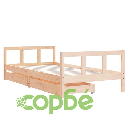 Детска рамка за легло с чекмеджета, 90x190 см, бор масив  ➤ топ цена ➤ sorbe.bg