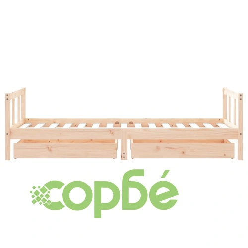 Детска рамка за легло с чекмеджета, 90x190 см, бор масив  ➤ топ цена ➤ sorbe.bg