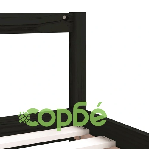 Детска рамка за легло с чекмеджета, черна, 90x190 см, бор масив ➤ топ цена ➤ sorbe.bg