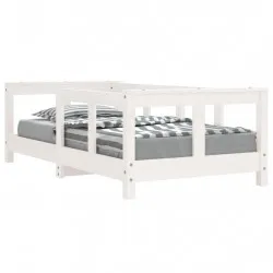 Рамка за детско легло, бяла, 70x140 см, бор масив