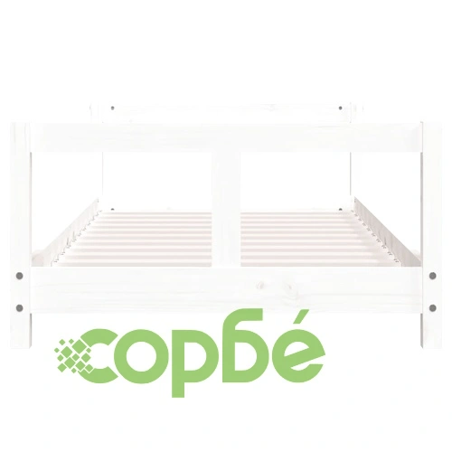 Детска рамка за легло бяла 80x160 см масивна борова дървесина ➤ топ цена ➤ sorbe.bg