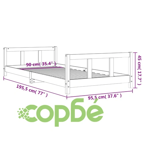 Детска рамка за легло, 90x190 см, бор масив ➤ топ цена ➤ sorbe.bg