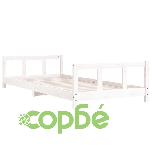 Детска рамка за легло, бяла, 90x190 см, бор масив ➤ топ цена ➤ sorbe.bg