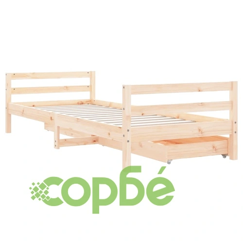 Рамка за детско легло с чекмеджета 90x200 см масивно дърво бор ➤ топ цена ➤ sorbe.bg