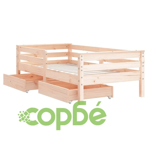 Рамка за детско легло с чекмеджета, 70x140 см, бор масив ➤ топ цена ➤ sorbe.bg
