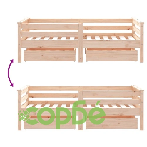 Рамка за детско легло с чекмеджета, 70x140 см, бор масив ➤ топ цена ➤ sorbe.bg