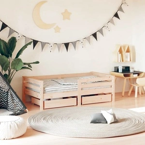 Рамка за детско легло с чекмеджета, 70x140 см, бор масив