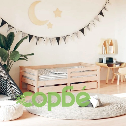 Рамка за детско легло с чекмеджета, 70x140 см, бор масив ➤ топ цена ➤ sorbe.bg