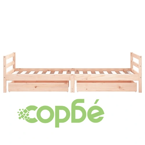 Детска рамка за легло с чекмеджета, 90x190 см, бор масив ➤ топ цена ➤ sorbe.bg