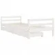 Детска рамка за легло с чекмеджета, бяла, 90x190 см, бор масив