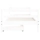 Детска рамка за легло с чекмеджета, бяла, 90x190 см, бор масив