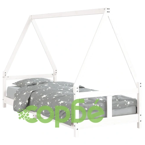 Рамка за детско легло бяла 80x200 см масивна чамова дървесина ➤ топ цена ➤ sorbe.bg