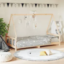 Рамка за детско легло, 90x200 см, масивна чамова дървесина