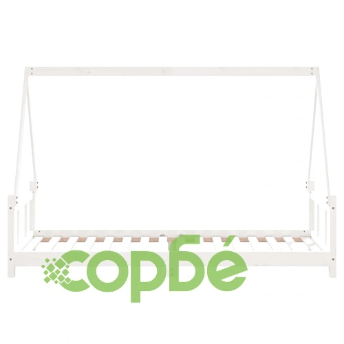 Рамка за детско легло бяла 90x200 см масивна борова дървесина ➤ топ цена ➤ sorbe.bg