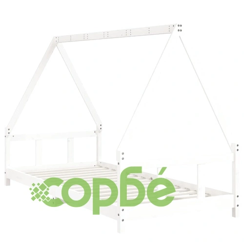 Рамка за детско легло бяла 90x200 см масивна борова дървесина ➤ топ цена ➤ sorbe.bg