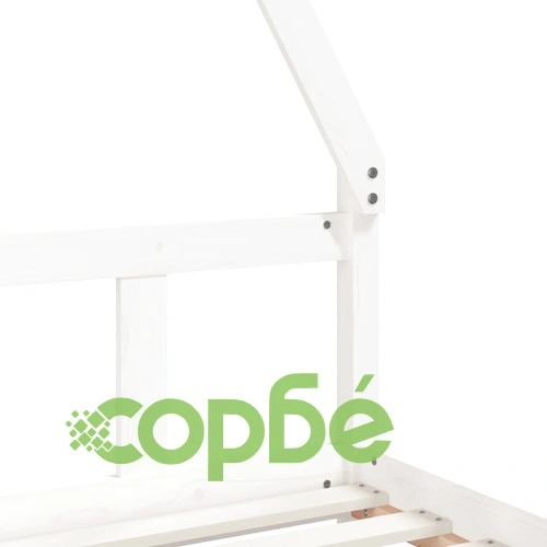 Рамка за детско легло бяла 90x200 см масивна борова дървесина ➤ топ цена ➤ sorbe.bg