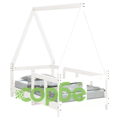 Рамка за детско легло, бяла, 70x140 см, бор масив ➤ топ цена ➤ sorbe.bg
