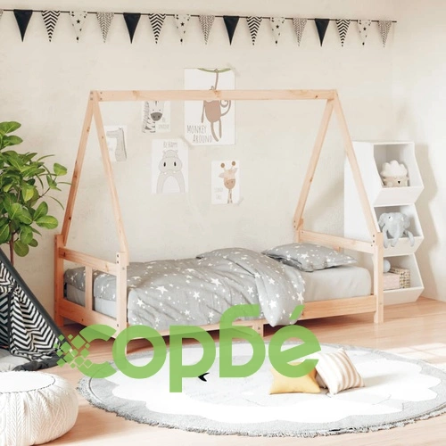 Рамка за детско легло 80x160 см масивна борова дървесина ➤ топ цена ➤ sorbe.bg