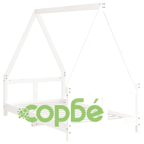 Детска рамка за легло бяла 80x160 см масивна борова дървесина ➤ топ цена ➤ sorbe.bg