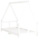 Детска рамка за легло бяла 80x160 см масивна борова дървесина