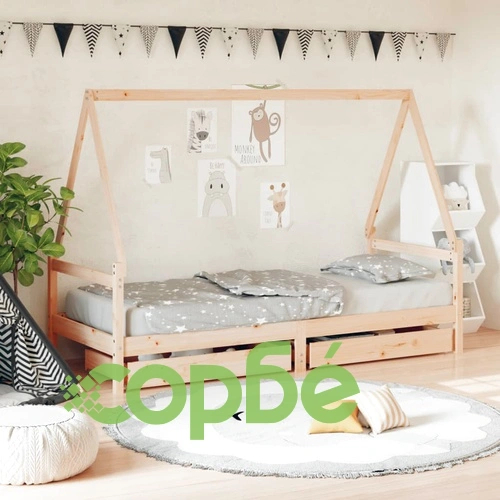 Рамка за детско легло с чекмеджета, 80x200 см, чам масив ➤ топ цена ➤ sorbe.bg