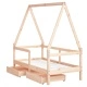 Рамка за детско легло с чекмеджета, 70x140 см, бор масив