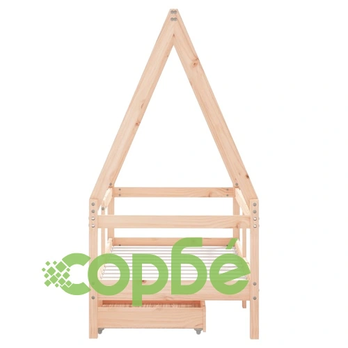 Рамка за детско легло с чекмеджета, 70x140 см, бор масив ➤ топ цена ➤ sorbe.bg