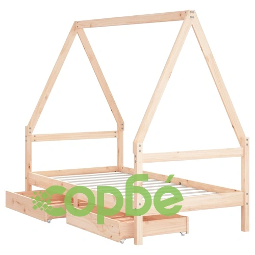 Рамка за детско легло с чекмеджета 80x160 см бор масив ➤ топ цена ➤ sorbe.bg