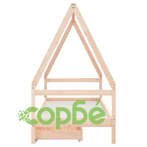 Детска рамка за легло с чекмеджета, 90x190 см, бор масив ➤ топ цена ➤ sorbe.bg