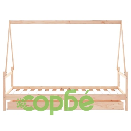 Детска рамка за легло с чекмеджета, 90x190 см, бор масив ➤ топ цена ➤ sorbe.bg