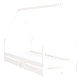 Детска рамка за легло с чекмеджета, бяла, 90x190 см, бор масив