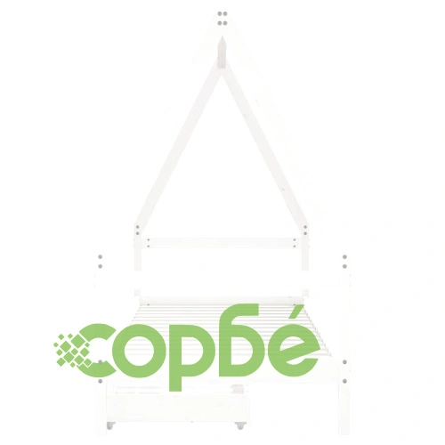 Детска рамка за легло с чекмеджета, бяла, 90x190 см, бор масив ➤ топ цена ➤ sorbe.bg