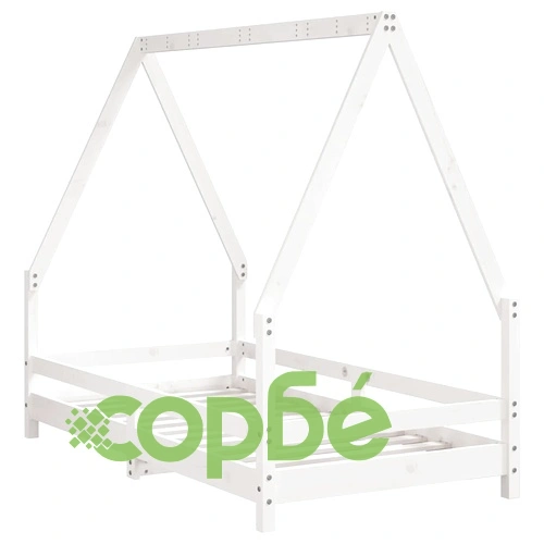 Детска рамка за легло бяла 80x160 см масивна борова дървесина ➤ топ цена ➤ sorbe.bg