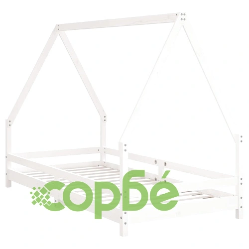Детска рамка за легло, бяла, 90x190 см, бор масив ➤ топ цена ➤ sorbe.bg
