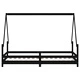 Детска рамка за легло, черна, 90x190 см, бор масив 