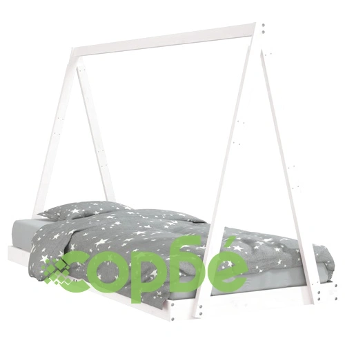 Рамка за детско легло бяла 90x200 см масивна борова дървесина ➤ топ цена ➤ sorbe.bg