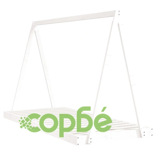 Рамка за детско легло бяла 90x200 см масивна борова дървесина ➤ топ цена ➤ sorbe.bg