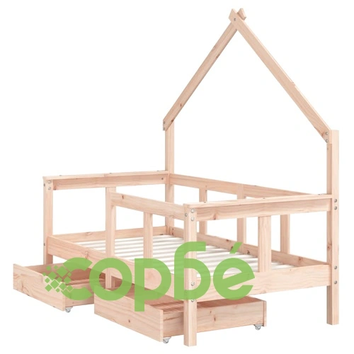 Рамка за детско легло с чекмеджета, 70x140 см, бор масив ➤ топ цена ➤ sorbe.bg
