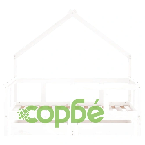 Рамка за детско легло с чекмеджета, бяла, 70x140 см, бор масив ➤ топ цена ➤ sorbe.bg