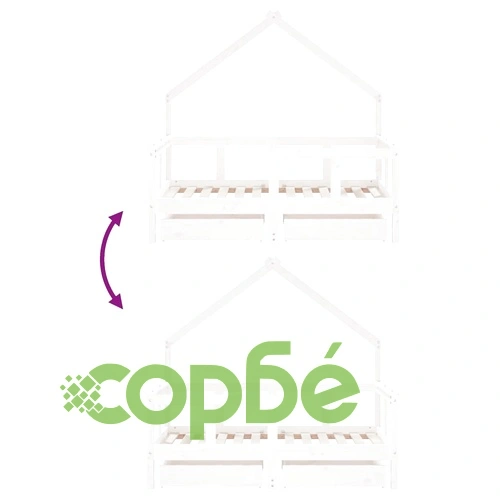 Рамка за детско легло с чекмеджета, бяла, 70x140 см, бор масив ➤ топ цена ➤ sorbe.bg