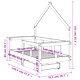 Рамка за детско легло с чекмеджета, черна, 70x140 см, бор масив