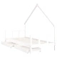 Детска рамка за легло с чекмеджета, бяла, 90x190 см, бор масив