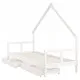 Рамка за детско легло с чекмеджета, бяла, 80x200 см, чам масив