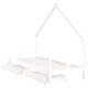 Рамка за детско легло с чекмеджета, бяла, 80x200 см, чам масив